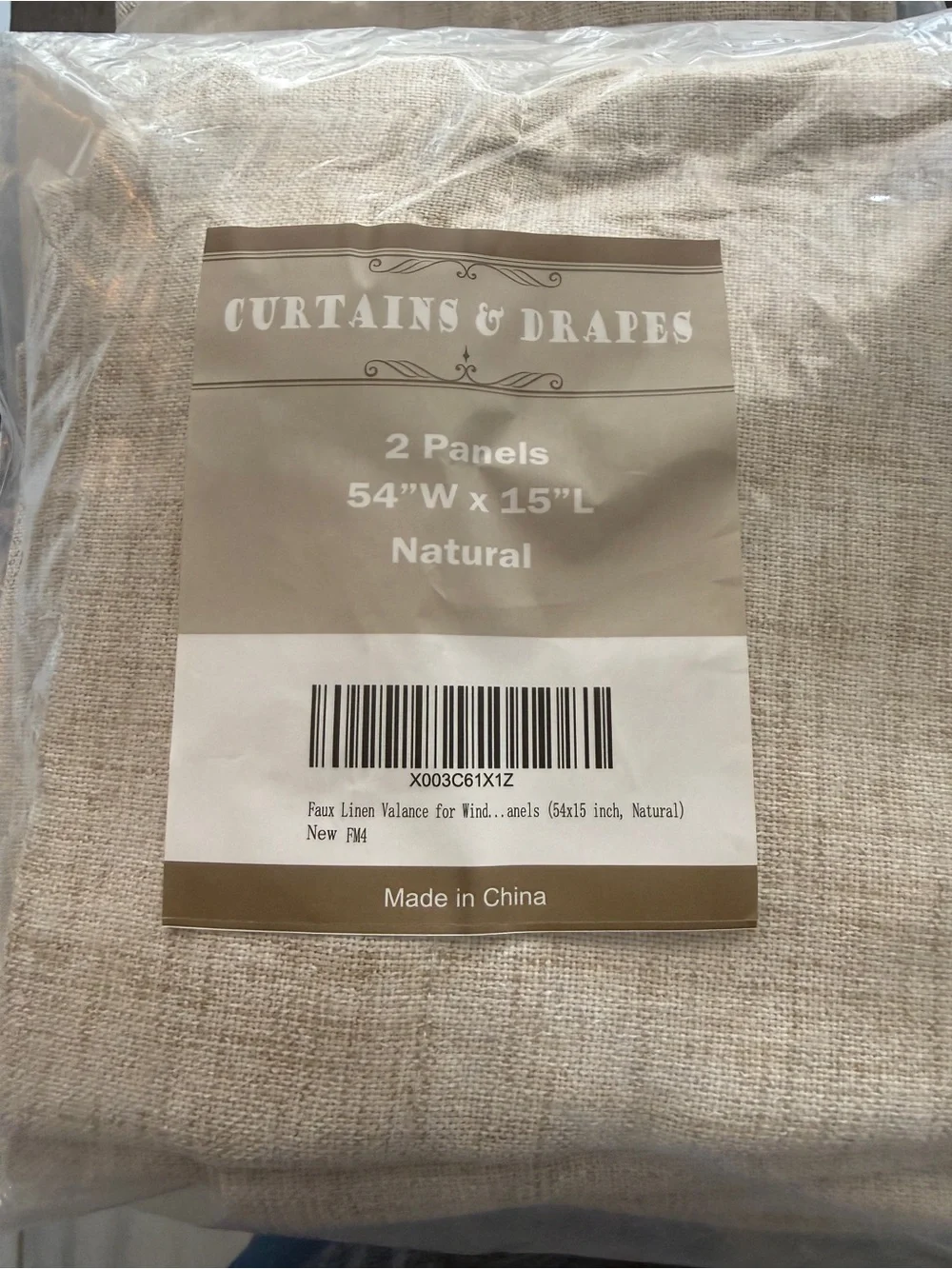 valance 2 per bag  3 bags available 54x15